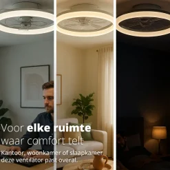 FlinQ AeroGlow slimme plafondventilator met verlichting - Black