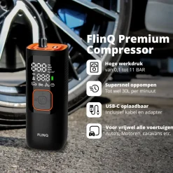 FlinQ draagbare luchtcompressor - Black/Orange