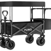 FlinQ 130 kg bolderkar met dak - Black