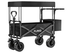 FlinQ 130 kg bolderkar met dak - Black