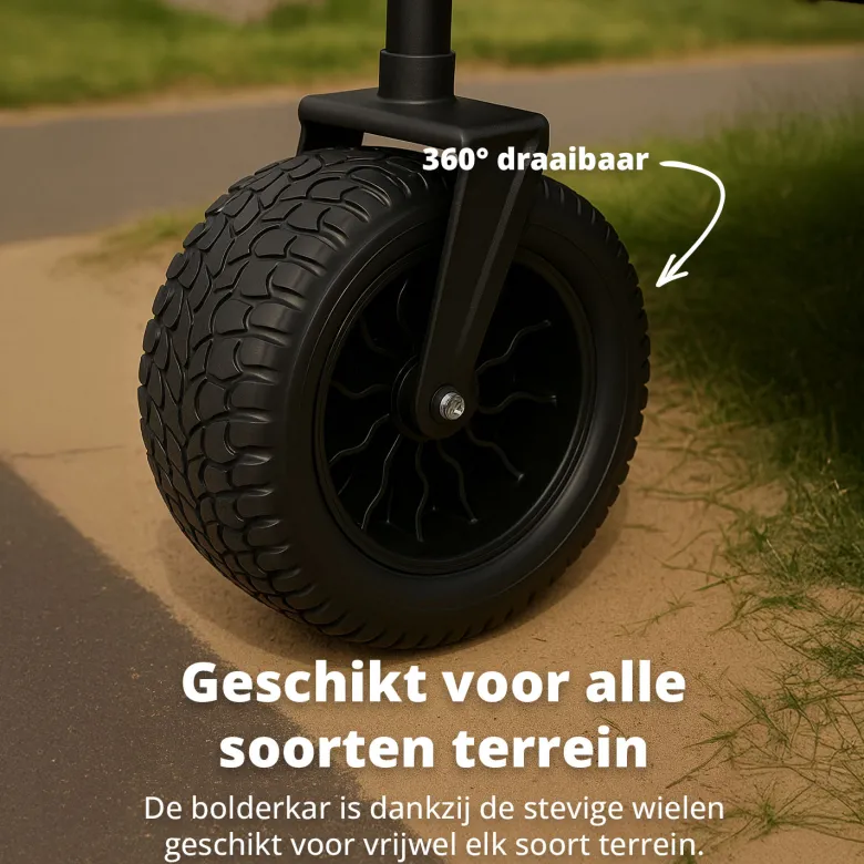 FlinQ 130 kg bolderkar met dak - Black