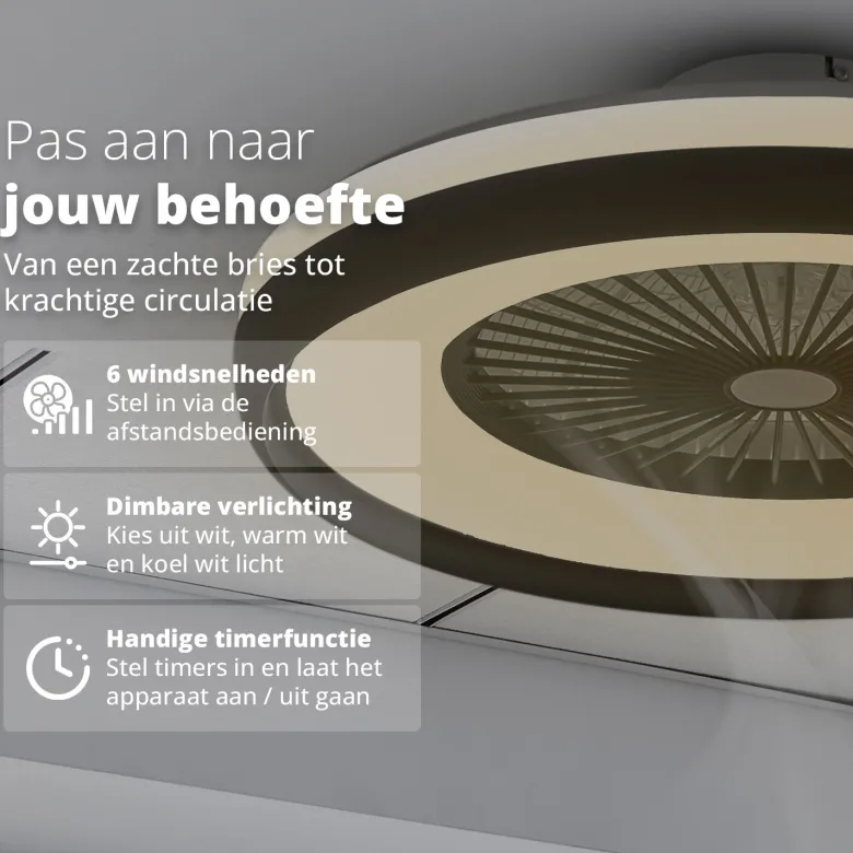 FlinQ LumiFan Plafondventilator - Black
