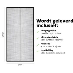 FlinQ magnetisch vliegengordijn - 91 x 210 cm