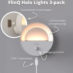 FlinQ Oplaadbare Halo Lights - Set van 3