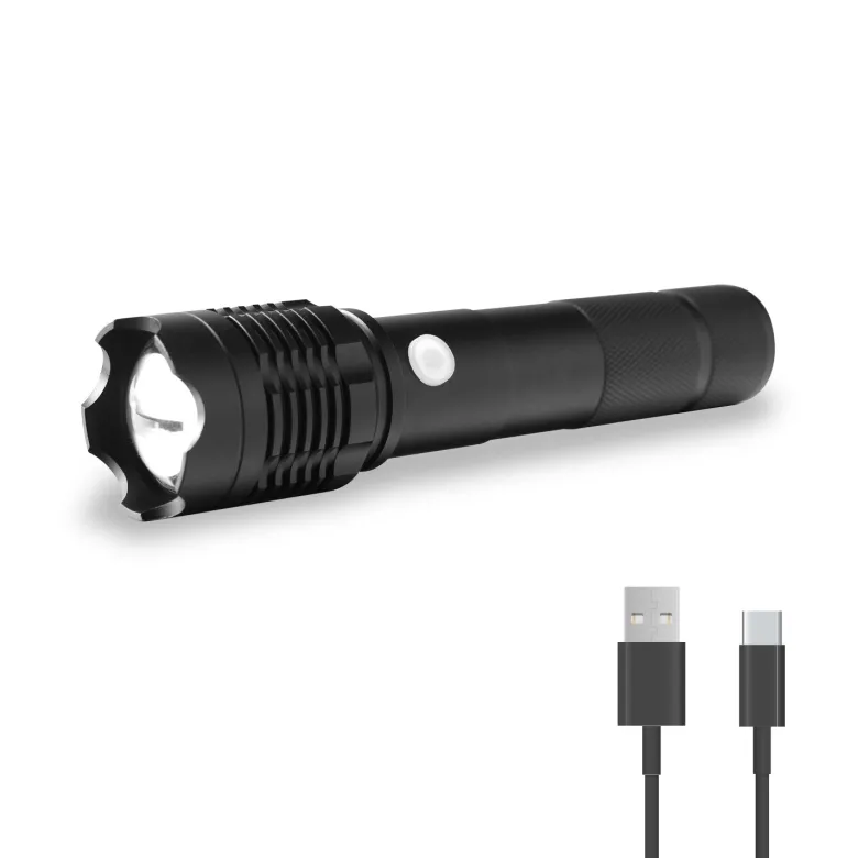 FlinQ oplaadbare LED zaklamp - Black