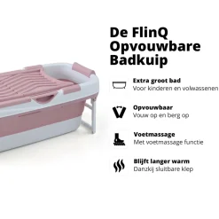 FlinQ opvouwbaar ligbad - Pink/White