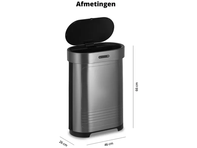 FlinQ opvouwbare sensor prullenbak - 60 liter