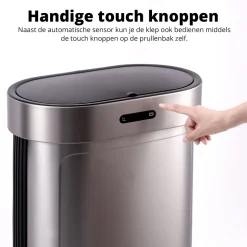 FlinQ opvouwbare sensor prullenbak - 60 liter