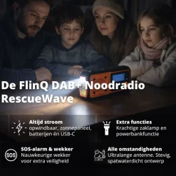 FlinQ RescueWave draagbare DAB+/FM radio