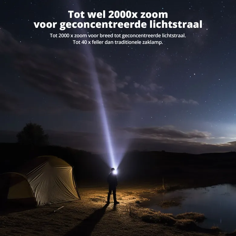 FlinQ set van 2 Militaire zaklampen met batterijen
