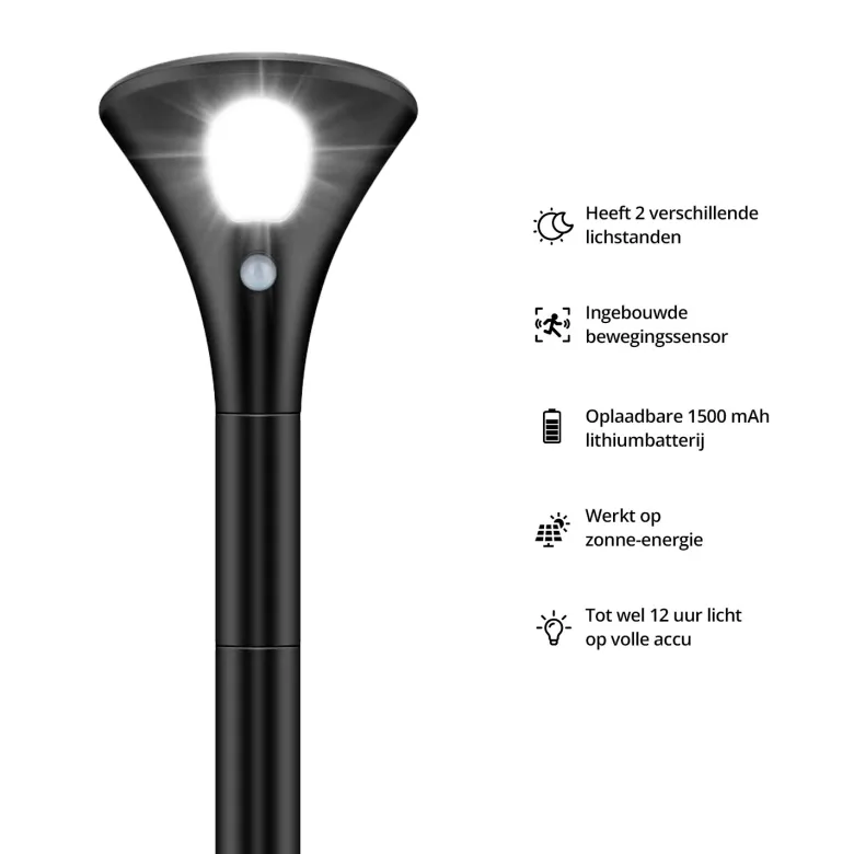 FlinQ Spike Solar lamp met sensor - Set van 2