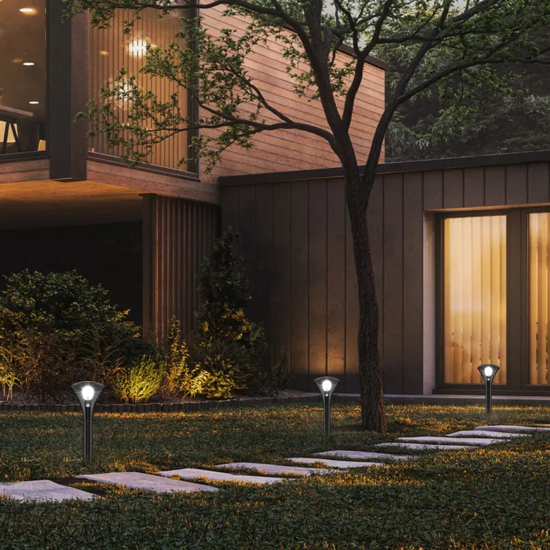 FlinQ Spike Solar lamp met sensor - Set van 2