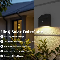 FlinQ TwistCube USB-C Solar Wandlamp - Set van 2