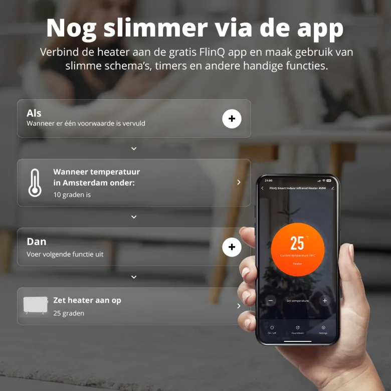 FlinQ 450 watt Slimme Infrarood verwarming - wit