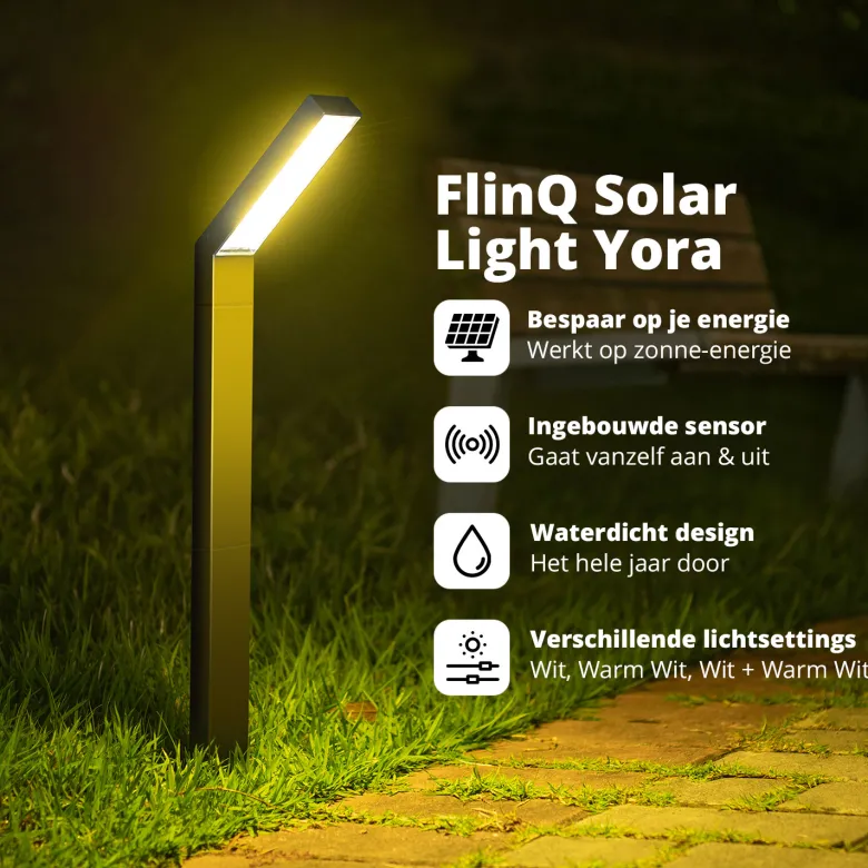 FlinQ Yora Solar tuinverlichting - Set van 2