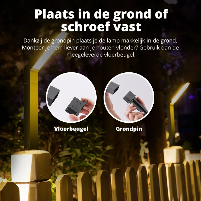 FlinQ Yora Solar tuinverlichting - Set van 2