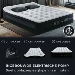 FLOAT VersaVento 2 persoons luchtbed met pomp en zijzakken