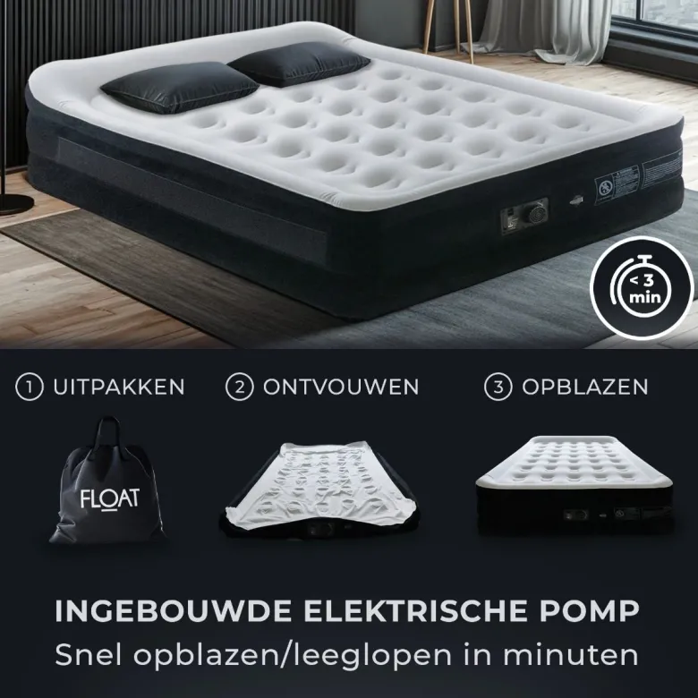FLOAT VersaVento 2 persoons luchtbed met pomp en zijzakken