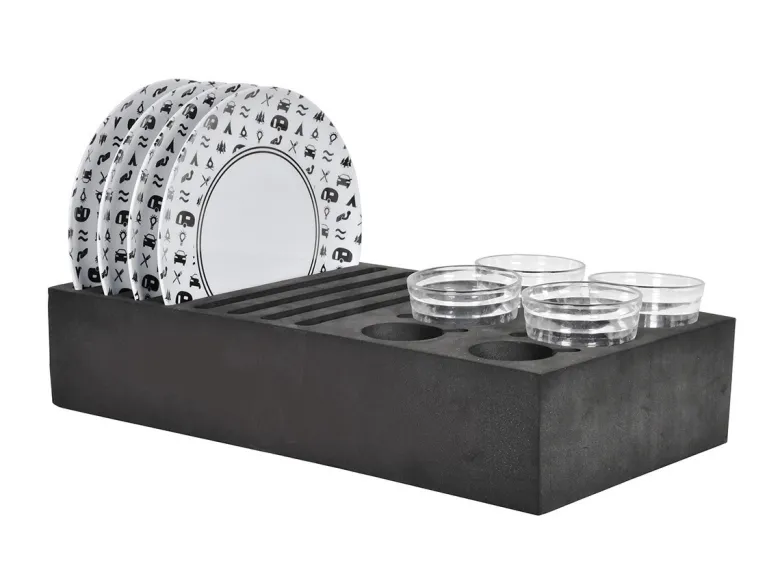 Foam borden en bekerhouder