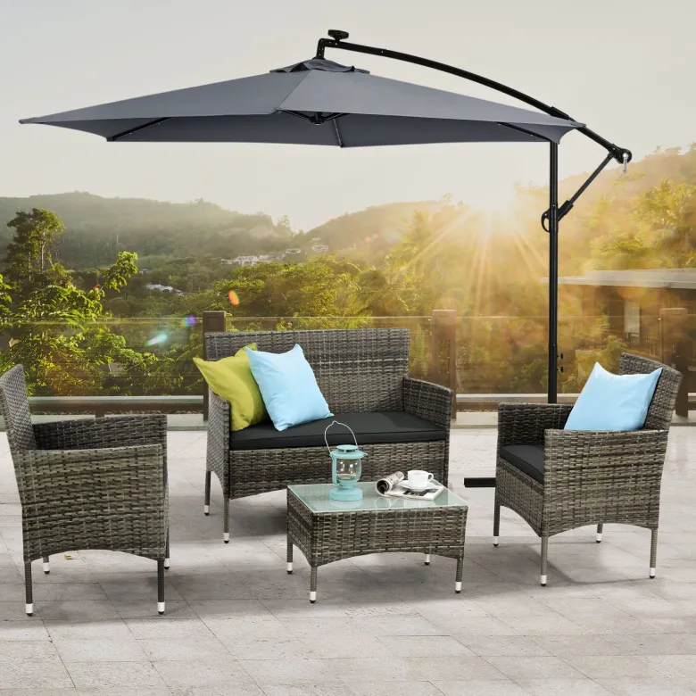 Fort Myers polyrotan grijze loungeset