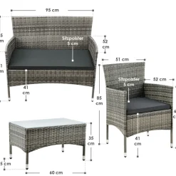 Fort Myers polyrotan grijze loungeset