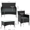Fort Myers polyrotan zwarte loungeset