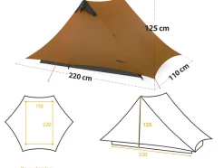 3F UL GEAR Lanshan 2-persoons Tent - Brown