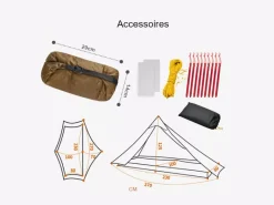 3F UL GEAR Lanshan 1-persoons tent - Brown
