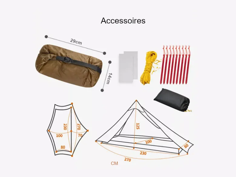 3F UL GEAR Lanshan 1-persoons tent - Brown