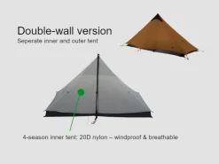 3F UL GEAR Lanshan 1-persoons tent - Brown