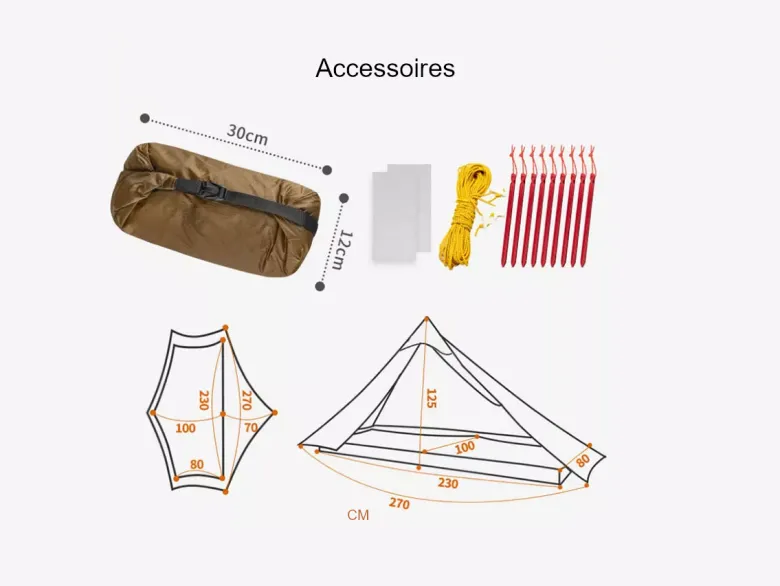 3F UL GEAR Lanshan 1-persoons tent - Brown