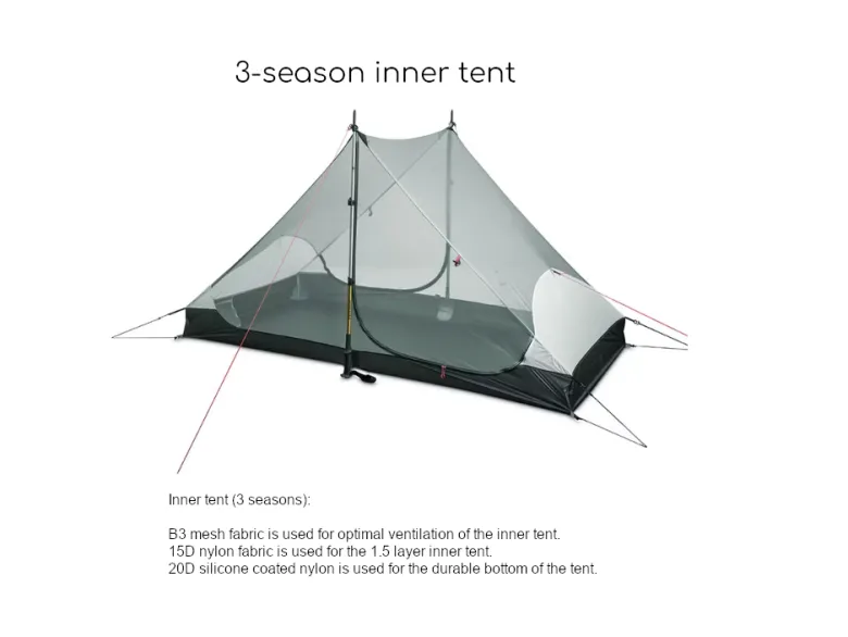 3F UL GEAR 2 PRO 3 seizoenen 2-persoons tent - Green