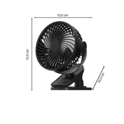 Fullcomfort A-Flow Clip-on Mini USB ventilator - Black