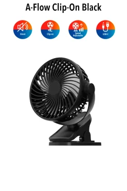 Fullcomfort A-Flow Clip-on Mini USB ventilator - Black