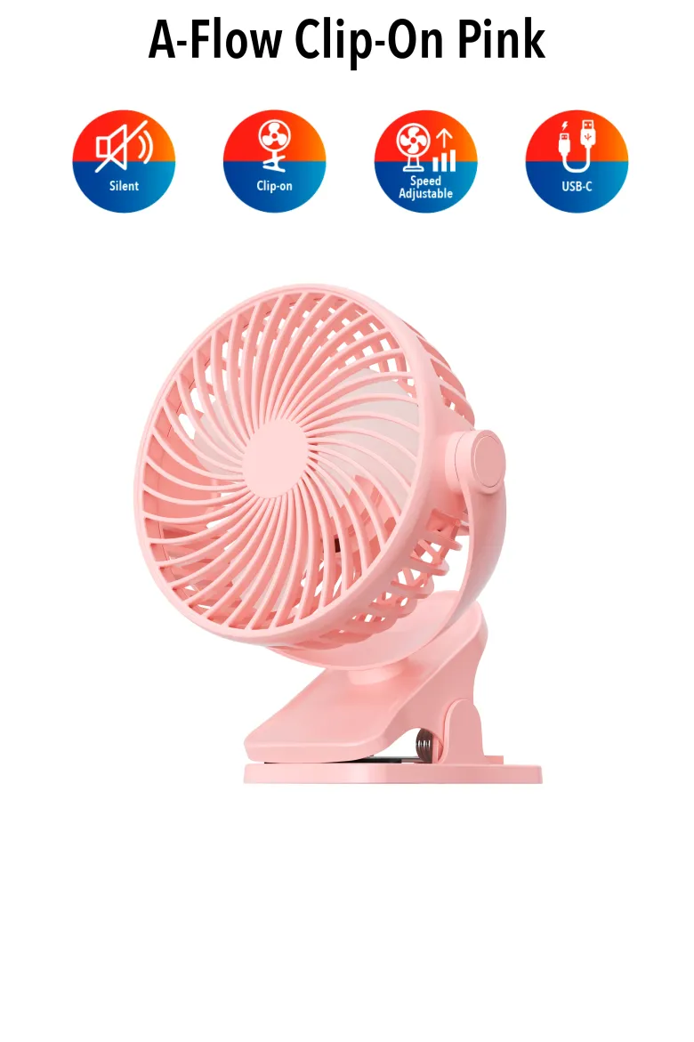 Fullcomfort A-Flow Clip-on Mini USB ventilator - Pink
