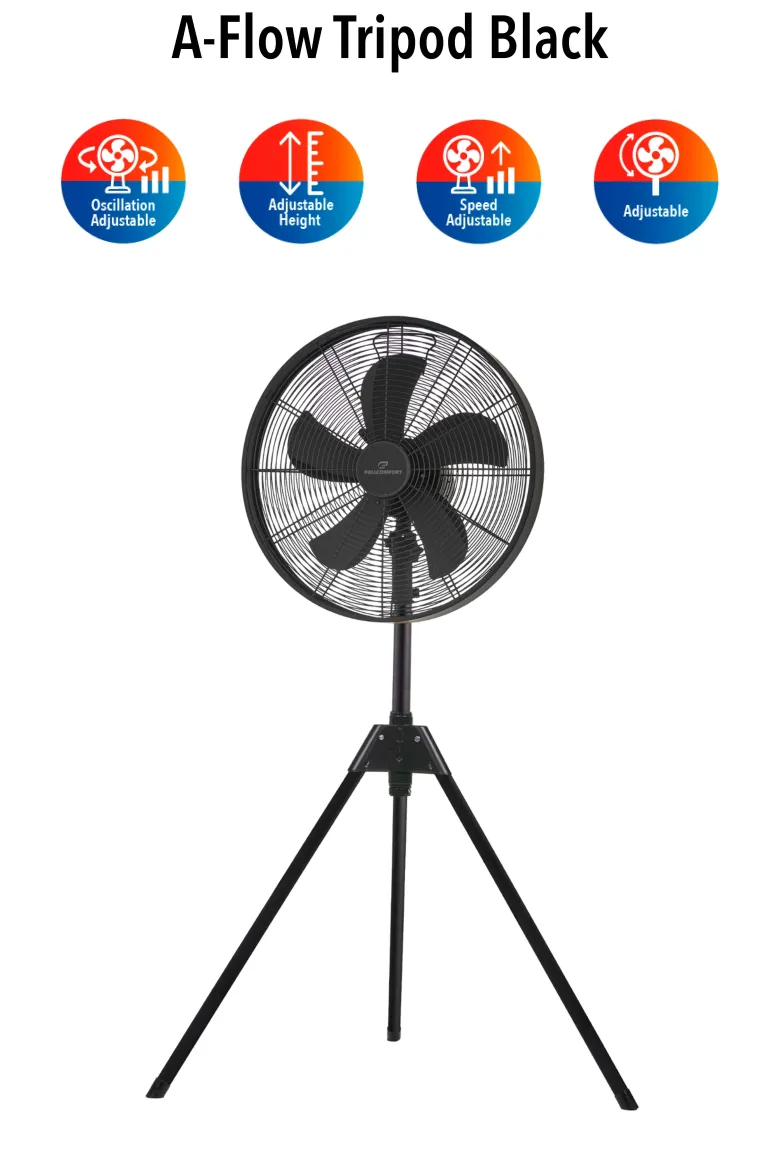 Fullcomfort A-Flow Tripod Black statief ventilator