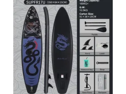 FUNWATER SUPFR17U 350cm SUP Board - Black