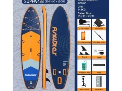 FUNWATER SUPFW43B 350cm SUP Board - Orange