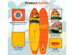 Funwater SUPFW31B SUP Board - Retro Orange