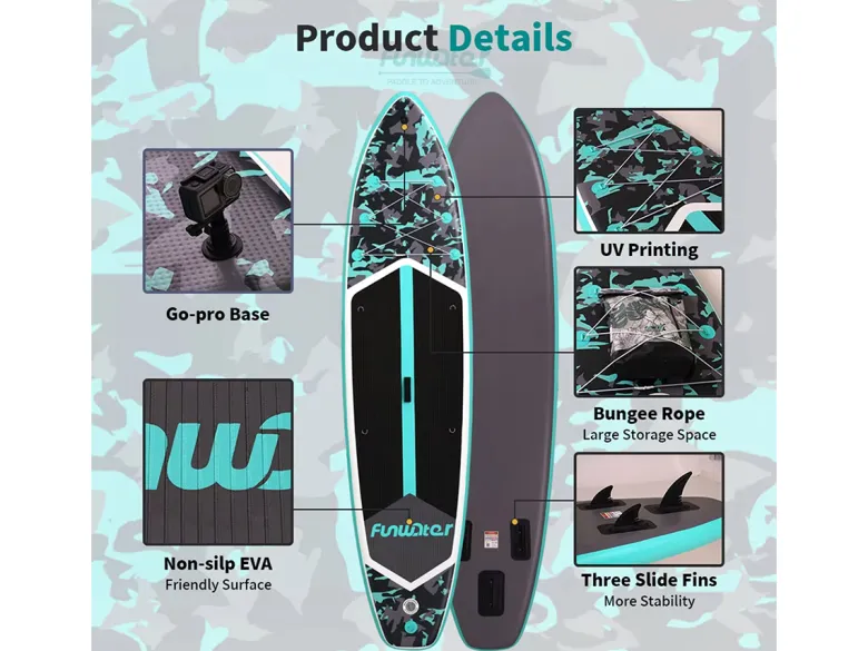 FUNWATER SUPFW32C 350cm SUP Board - Black