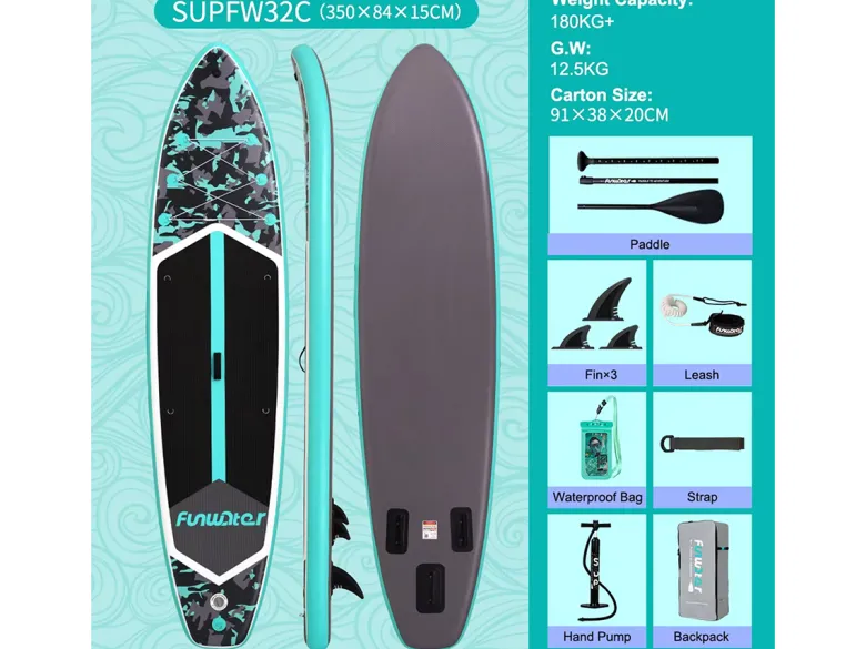 FUNWATER SUPFW32C 350cm SUP Board - Black