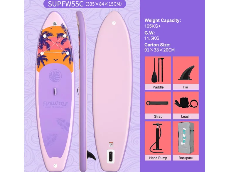 FUNWATER SUPFW55C 335cm SUP Board - Pink