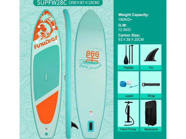 FUNWATER SUPFW28C 350cm SUP Board - Turquoise
