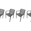 Garden Impressions Nantes Anthracite tuinstoel - Set van 4