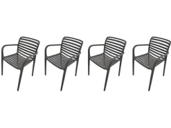 Garden Impressions Nantes Anthracite tuinstoel - Set van 4