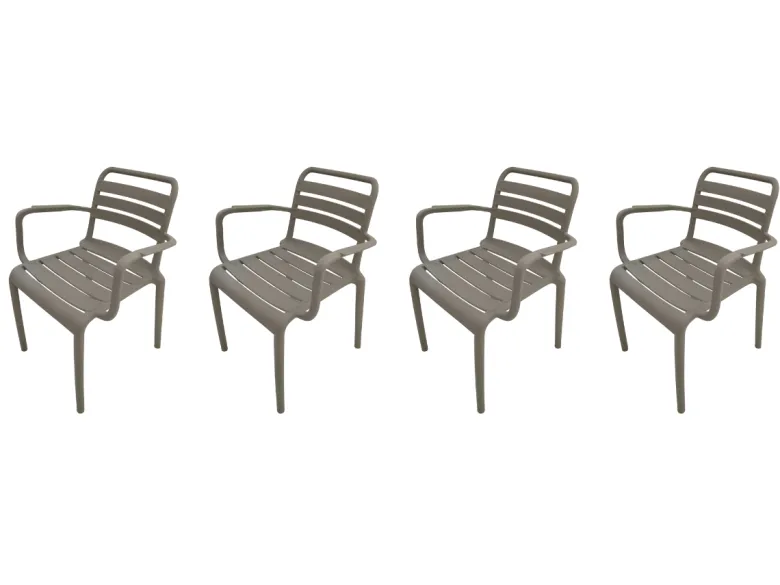 Garden Impressions Nantes Stone Green tuinstoel - Set van 4