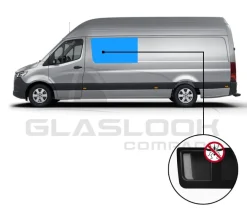 GC Privacy Glass links schuifraam - Mercedes Sprinter/VW Crafter