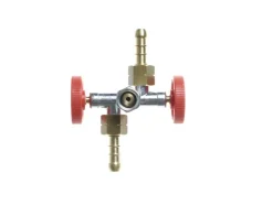 Gimeg 1/4 inch links tweeweg aftakkraan