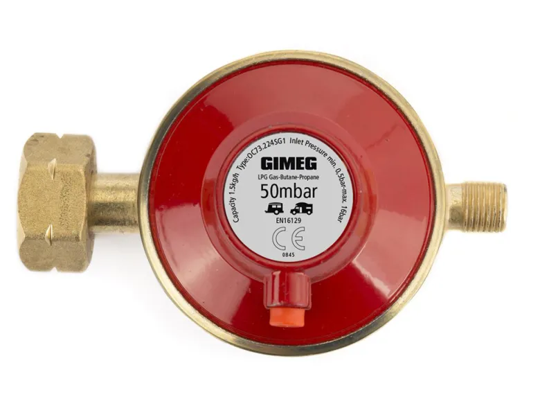 Gimeg Kombi x 1/4"li 50 mbar drukregelaar met afblaas