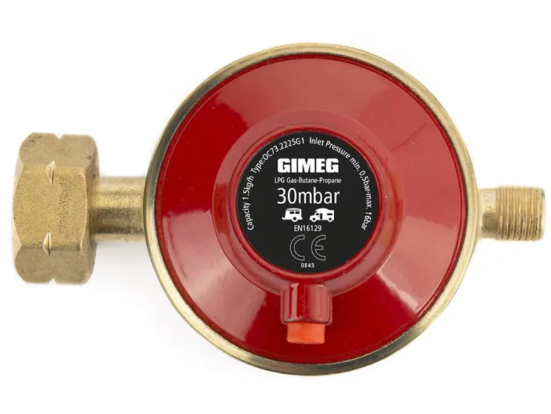 Gimeg 1/4"li 30 mbar drukregelaar met afblaasbeveiliging